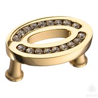 2577-030-32 Ручка кнопка с кристаллами Swarovski, глянцевое золото 24K