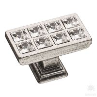 15.349.00.SWA.16 Ручка кнопка с кристаллами Swarovski, старое серебро