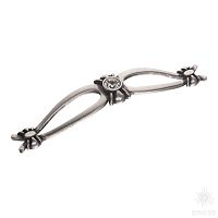 274-160-Silver Ручка скоба с кристаллом, серебро 160 мм