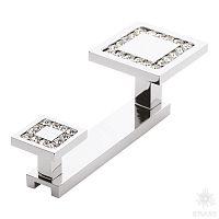 0471-005-2 Крючок двухрожковый с кристаллами Swarovski, глянцевый хром