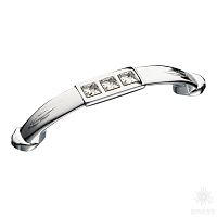 15.129.96 SWA 07 Ручка скоба с кристаллами Swarovski, глянцевый хром 96 мм