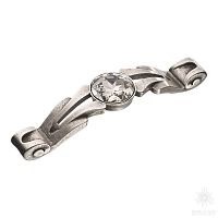 15.166.96.SWA.16 Ручка скоба с кристаллом Swarovski, старое серебро 96 мм