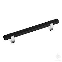 765-128-Chrome-Mat Black Ручка скоба, глянцевый хром/чёрной матовый 128 мм