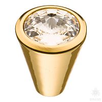 25.355.24.SWA.19 Ручка кнопка с кристаллом Swarovski, глянцевое золото 24K