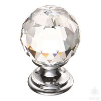 9933-400 Ручка кнопка с кристаллом Swarovski, глянцевый хром