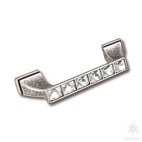 15.139.96.SWA.16 Ручка скоба с кристаллами Swarovski, старое серебро 96 мм