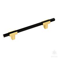 778-128-Matt Gold-Matt Black Ручка рейлинг, сатинированное золото/чёрный 128 мм