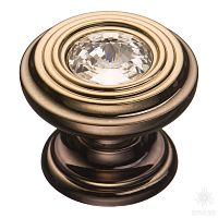 9953-771 Ручка кнопка с кристаллом Swarovski, старая бронза