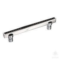 2575-005-96 BLACK Ручка скоба с кристаллами Swarovski, глянцевый хром 96 мм