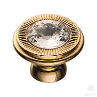 25.319.30.SWA.19 Ручка кнопка с кристаллом Swarovski, глянцевое золото 24K