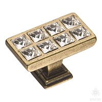 15.349.00.SWA.12 Ручка кнопка с кристаллами Swarovski, античная бронза