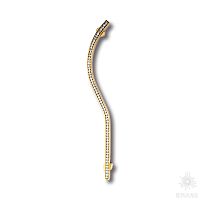 2573-030-160-LEFT Ручка скоба с кристаллами Swarovski, глянцевое золото 24 k,160 мм
