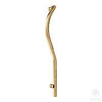 2573-030-224-LEFT Ручка скоба с кристаллами Swarovski, глянцевое золото 24K, 224 мм