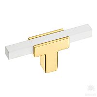 67-Gold-White Ручка кнопка, глянцевое золото/белый
