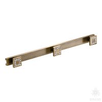 0471-013-3 Крючок трехрожковый с кристаллами Swarovski, состаренная латунь