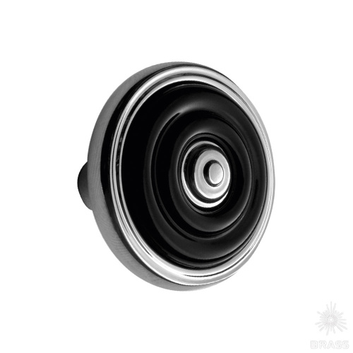 476025MP02ST04 Ручка кнопка, глянцевый хром/чёрный 476025MP02ST04 Ручка кнопка, глянцевый хром/чёрный