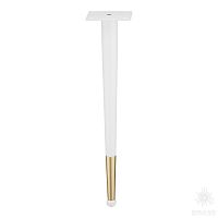 KMA-0124-0410-B12-C25 White/Matt Gold Опора мебельная, белый/матовое золото
