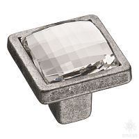 15.320.00.SWA.16 Ручка кнопка с кристаллом Swarovski, старое серебро
