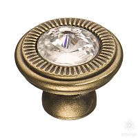 25.319.25.SWA.12 Ручка кнопка с кристаллом Swarovski, античная бронза