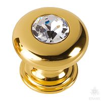 0775-003-2 Ручка кнопка с кристаллом Swarovski, глянцевое золото