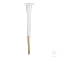 KMA-0124-0510-B12-C25 White/Matt Gold Опора мебельная, белый/матовое золото