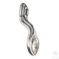 115-Chrome Ручка кнопка с кристаллом, глянцевый хром