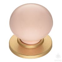 3005-61-PINK Ручка кнопка, матовое золото/розовый
