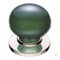 3005-51-GREEN PEARL Ручка кнопка, глянцевый никель/зелёный