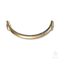 2574-030-160 Ручка скоба с кристаллами Swarovski, глянцевое золото 24K, 160мм