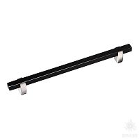 765-192-Chrome-Black Ручка скоба, глянцевый хром/чёрный 192 мм
