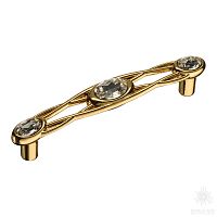 15.133.96.SWA.19 Ручка скоба с кристаллами Swarovski, глянцевое золото 96 мм