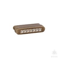 7166.0044.002 Ручка кнопка с кристаллами Swarovski, старая бронза 32 мм