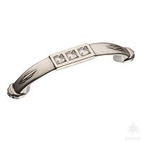 15.129.96.SWA.16 Ручка скоба с кристаллами Swarovski, старое серебро 96 мм