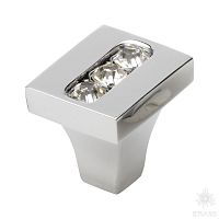 0771-005-1 Ручка кнопка с кристаллами Swarovski, глянцевый хром