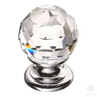 9932-400 Ручка кнопка с кристаллом Swarovski, глянцевый хром