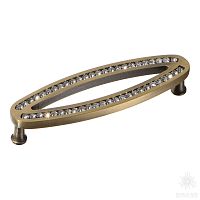 2577-013-96 Ручка скоба с кристаллами Swarovski, состаренная латунь 96 мм