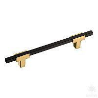 778-128-Gold-Matt Black Ручка рейлинг, глянцевое золото/чёрный 128 мм
