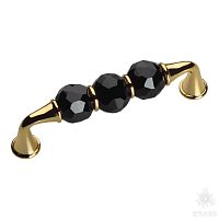 2537-320-96-BLACK Ручка скоба с кристаллами, глянцевое золото 96 мм