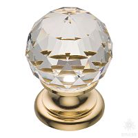 9932-100 Ручка кнопка с кристаллом Swarovski, глянцевое золото