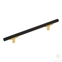 776-128-Matt Gold-Matt Black Ручка рейлинг, сатинированное золото/чёрный 128 мм