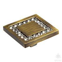 0771-013-3 Ручка кнопка с кристаллами Swarovski, состаренная латунь