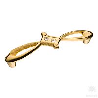 15.172.128.19 SWA DIA Ручка скоба с кристаллами Swarovski, глянцевое золото 24К 128 мм