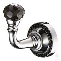 1471-005L BLACK Крючок однорожковый с кристаллами Swarovski, глянцевый хром