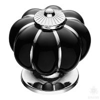S-105-10-BLACK-SILVER LINE Ручка кнопка, чёрный/глянцевый хром