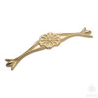 278-160-White Gold Ручка скоба, белая эмаль с глянцевым золотом 160 мм