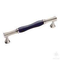 2204-51-160-KOBALT PEARL Ручка скоба керамика с металлом, синий/глянцевый никель 160 мм