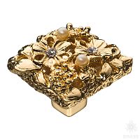 20.35 MO19 Ручка кнопка"Petit Bouquet", глянцевое золото 24K