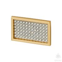 7167.0032.027.087 Ручка кнопка с кристаллами Swarovski, матовое золото 32 мм