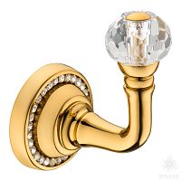 1471-003L Крючок однорожковый с кристаллами Swarovski, глянцевое золото