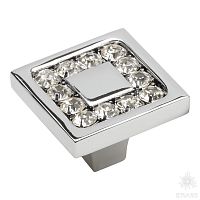 0771-005-2 Ручка кнопка с кристаллами Swarovski, глянцевый хром
